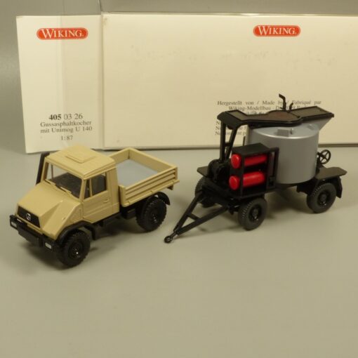 Wiking 1:87 4050326 Unimog U 140 mit Gußasphaltkocher in OVP EX7142