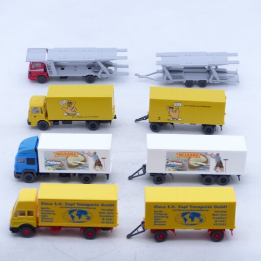 Wiking 1:87 4er-Pack diverse Hängerzug Modelle in Tüte siehe Bilder o. EX6977