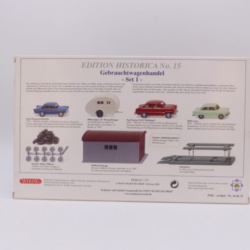 Wiking 1:87 PMS 166632 Historica No. 15 Gebrauchtwagenhandel Set 1 in OVP EX6730 – Bild 3
