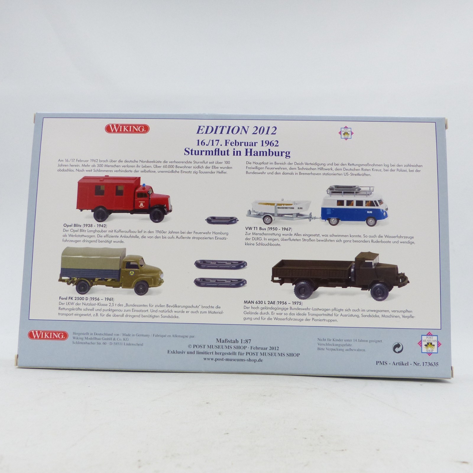 Wiking 1:87 PMS 173635 Edition 2012 - 1960 Sturmflut in Hamburg in OVP EX8607 – Bild 3