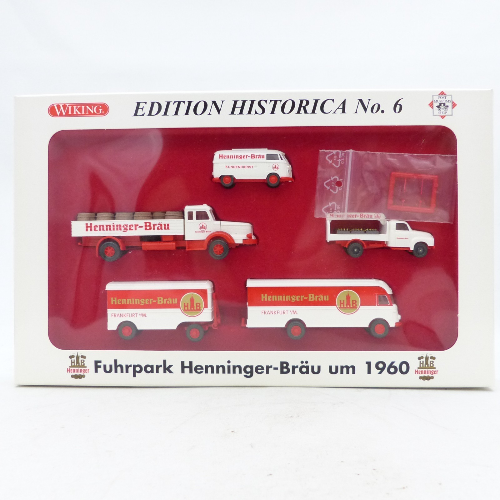 Wiking 1:87 PMS 81-24 4er-Set Fuhrpark Henninger-Bräu um 1960 in OVP EX8502