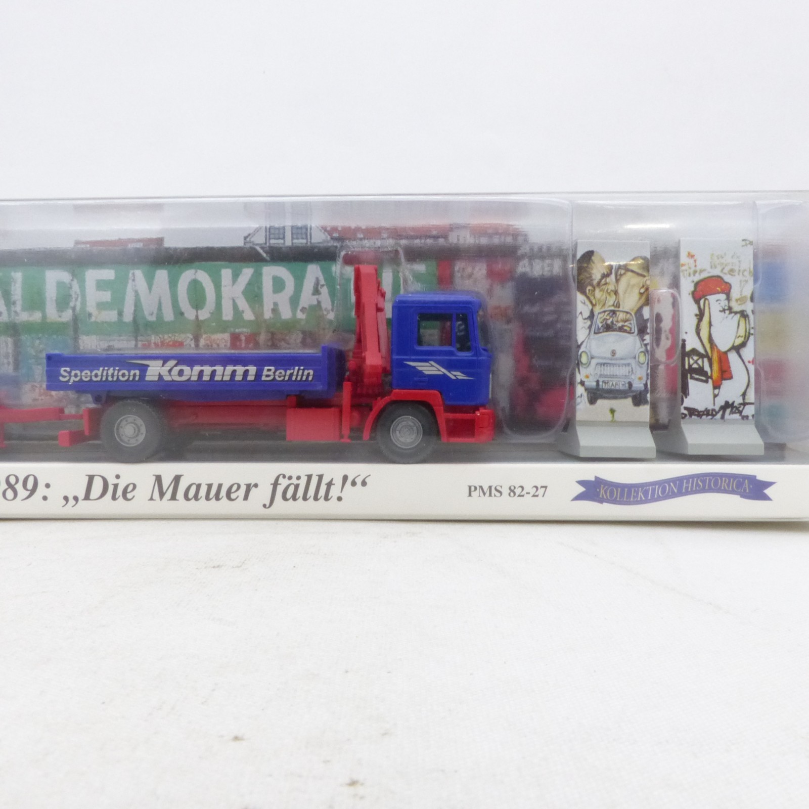 Wiking 1:87 PMS 82-27 MAN F 90 mit Kran/Tandemtrailer Komm in OVP EX8449 – Bild 3