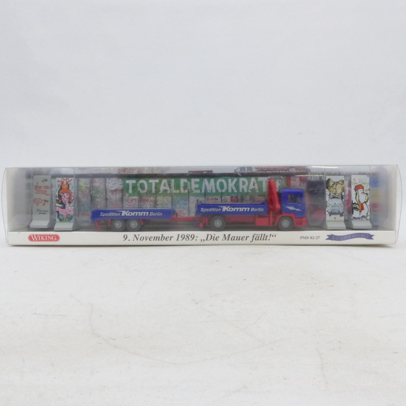 Wiking 1:87 PMS 82-27 MAN F 90 mit Kran/Tandemtrailer Komm in OVP EX8449