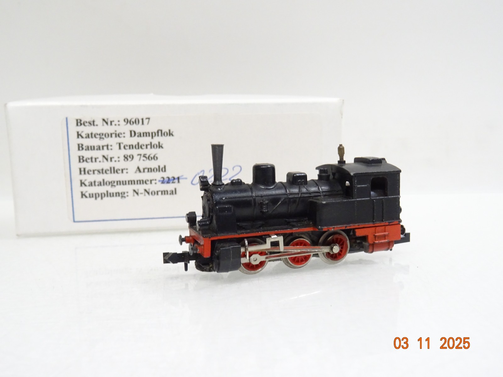 Arnold N 0222 Dampflok BR 89 7566 der DB in EVP JL4093