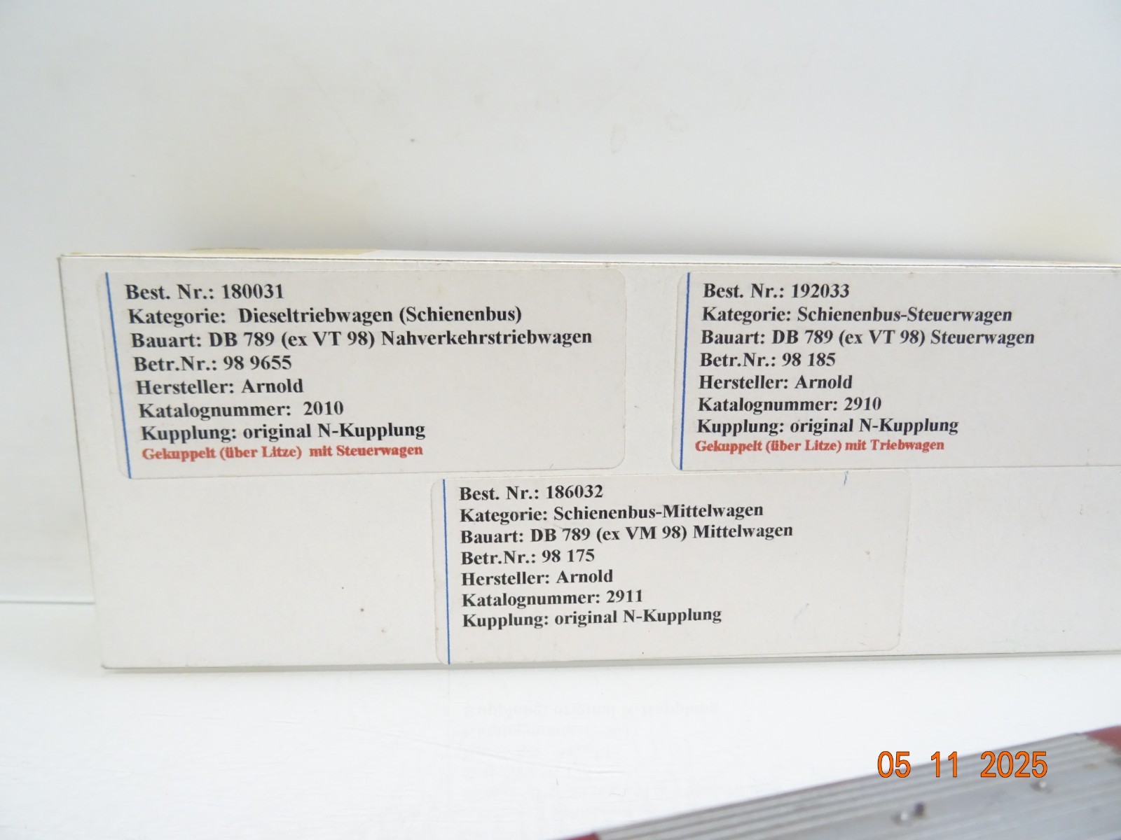 Arnold N 2911 / 2910 / 2910 Schienenbus 3tlg. der DB in EVP JL4173 – Bild 3