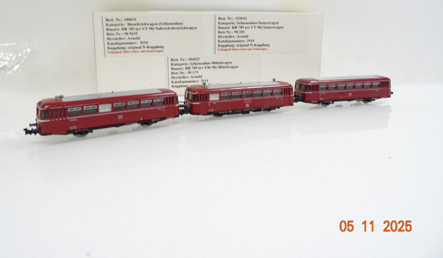 Arnold N 2911 / 2910 / 2910 Schienenbus 3tlg. der DB in EVP JL4173