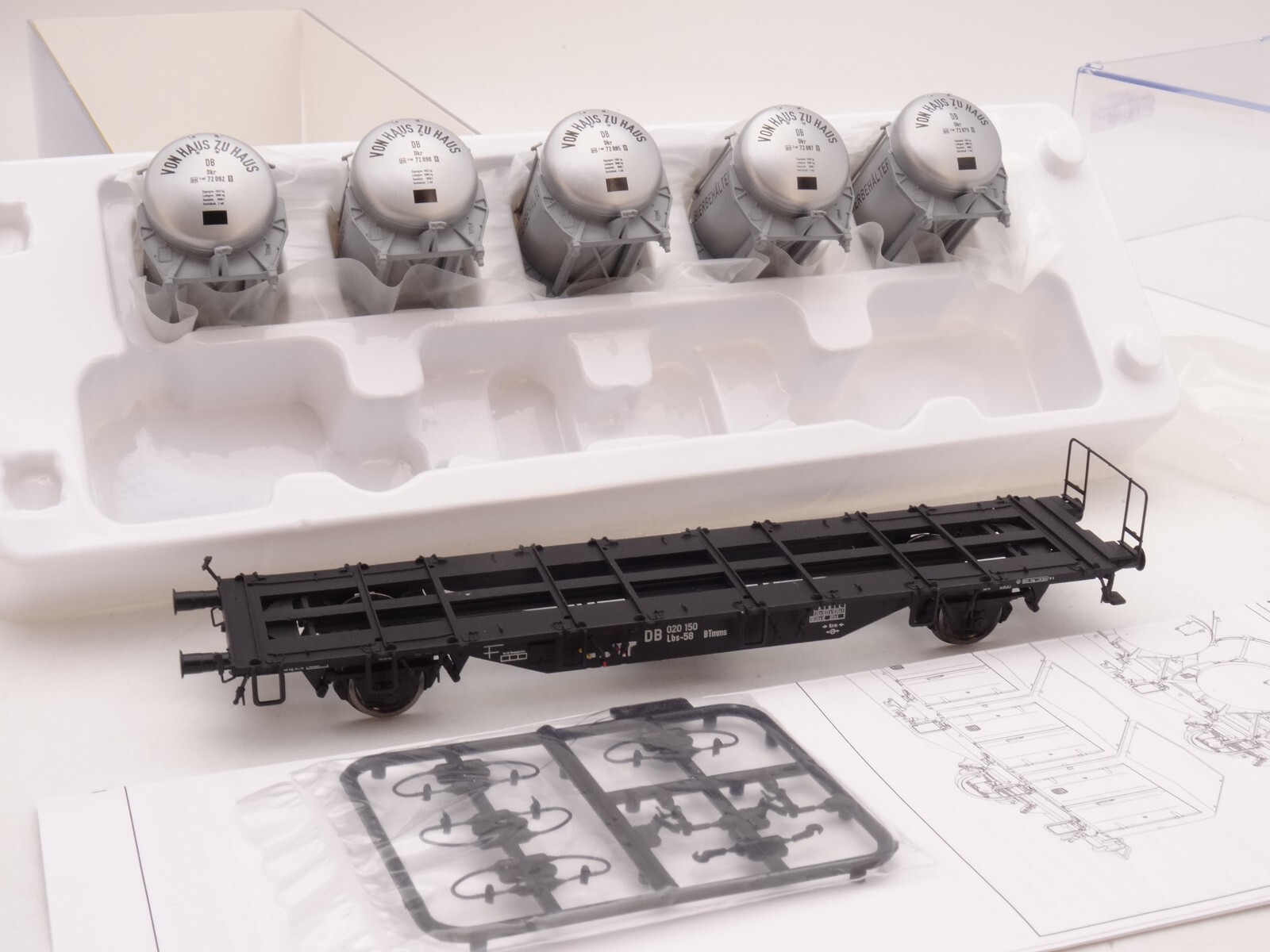 BRAWA H0 49109 Behältertragwagen BTmms58 der DB neuwertig in OVP QR130 – Bild 4