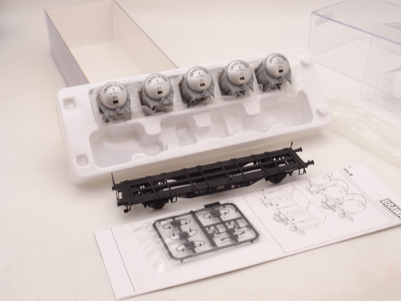 BRAWA H0 49109 Behältertragwagen BTmms58 der DB neuwertig in OVP QR130
