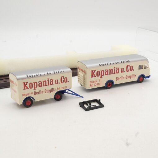 Brekina 1:87 57802 Büssing Möbel Hängerzug Kopania u. Co. in OVP QR2429 – Bild 3
