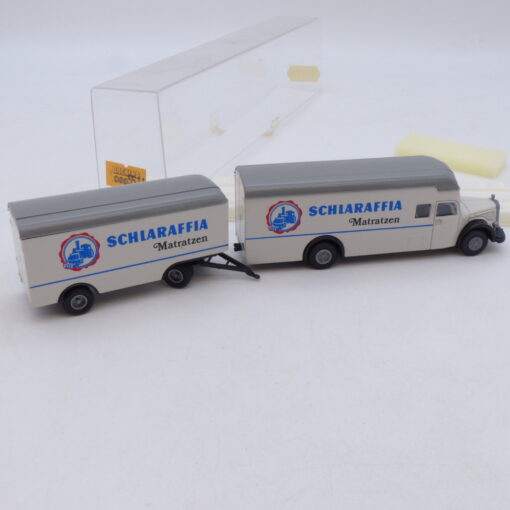 Brekina 1:87 Nr.: 5511 Mercedes Benz L6600 Hängerzug Schlaraffia, in OVP EB2698 – Bild 3