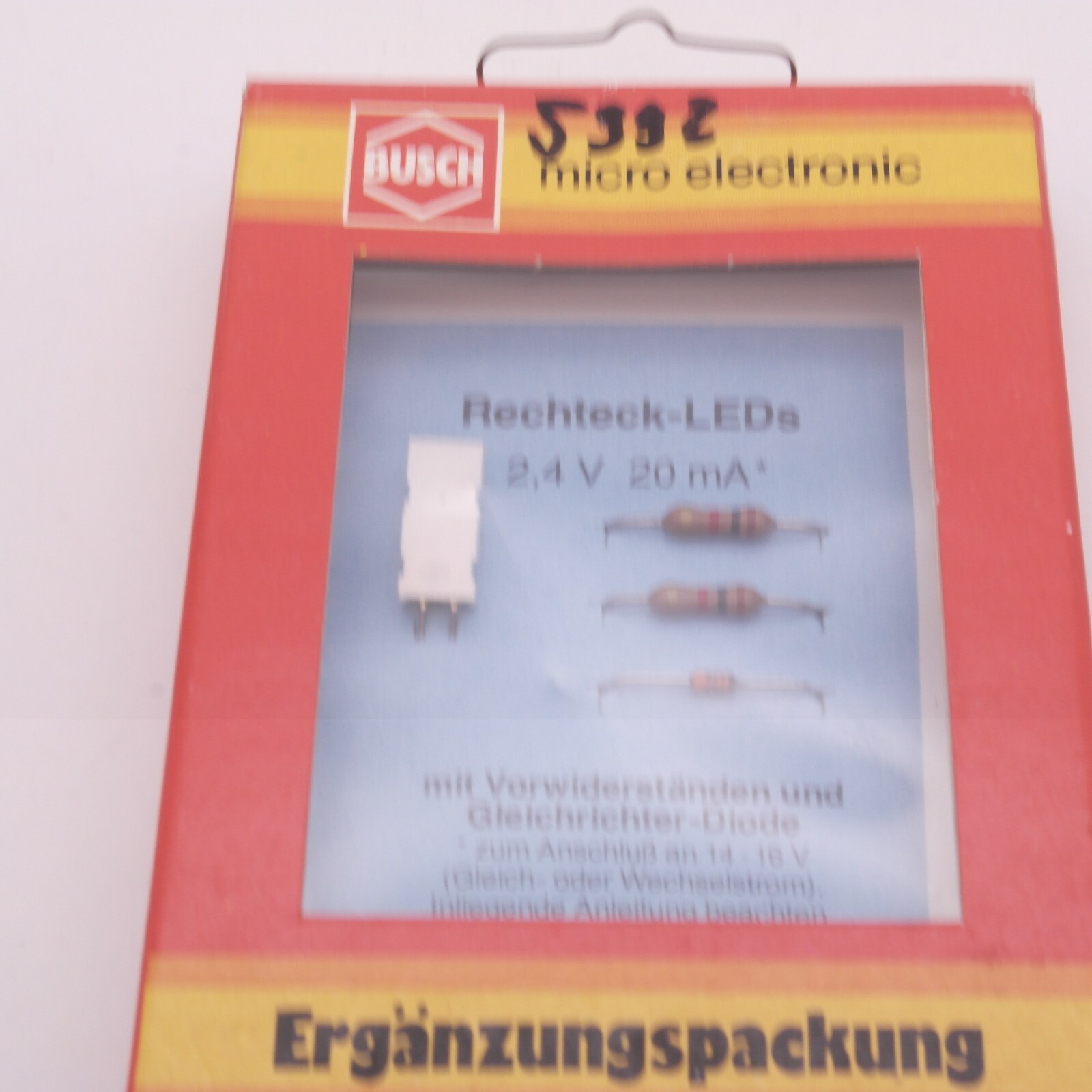 Busch H0 5992 Gelbe Rechteck-LEDs 2,4 V 20mA in OVP RT4617