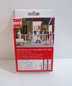 Busch H0 Bausatz 1831 Stehtische mit Kellerin in OVP 3094