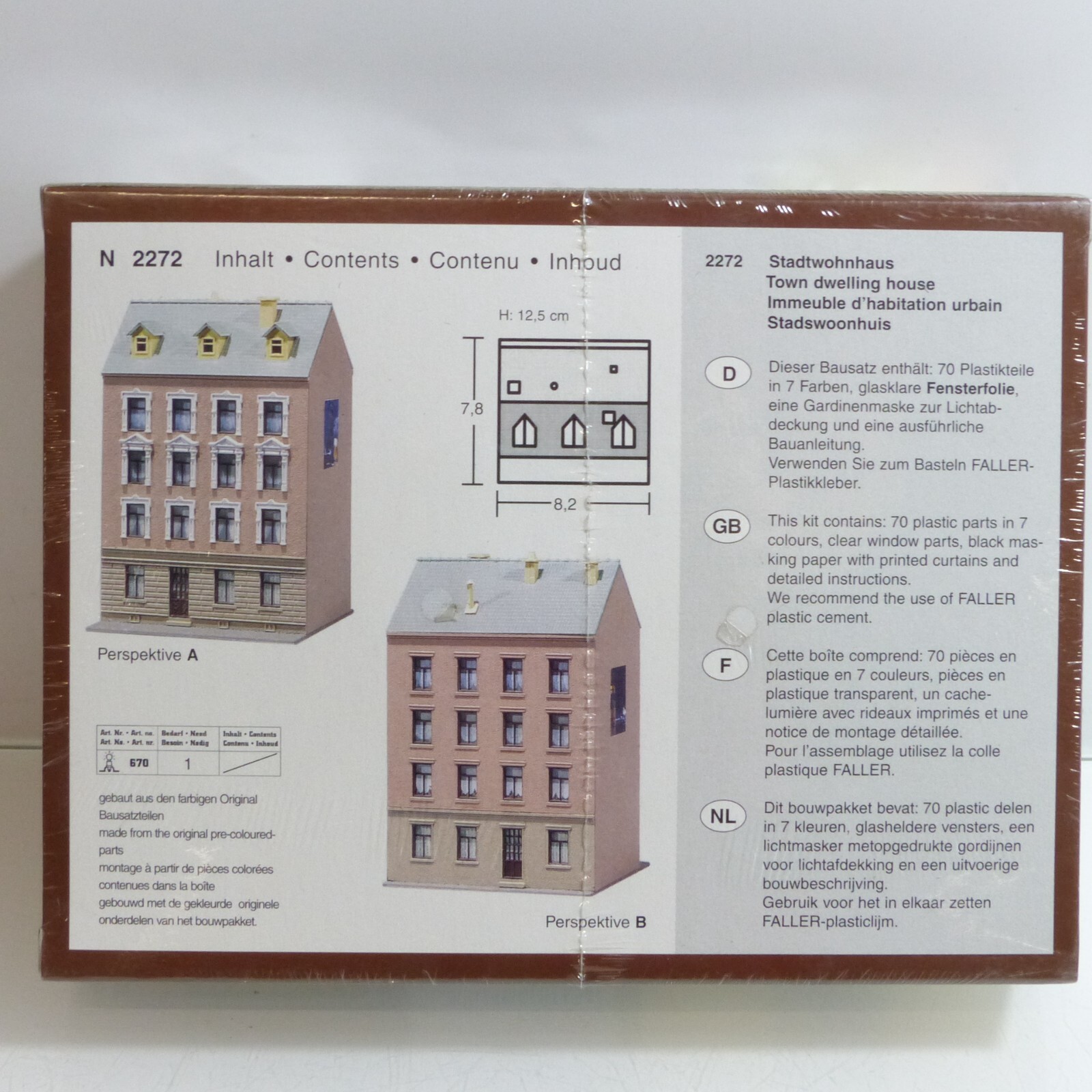 Faller Spur N Bausatz Nr.: 2272 Stadtwohnhaus - ungeöffnet, in OVP EX2532 – Bild 3
