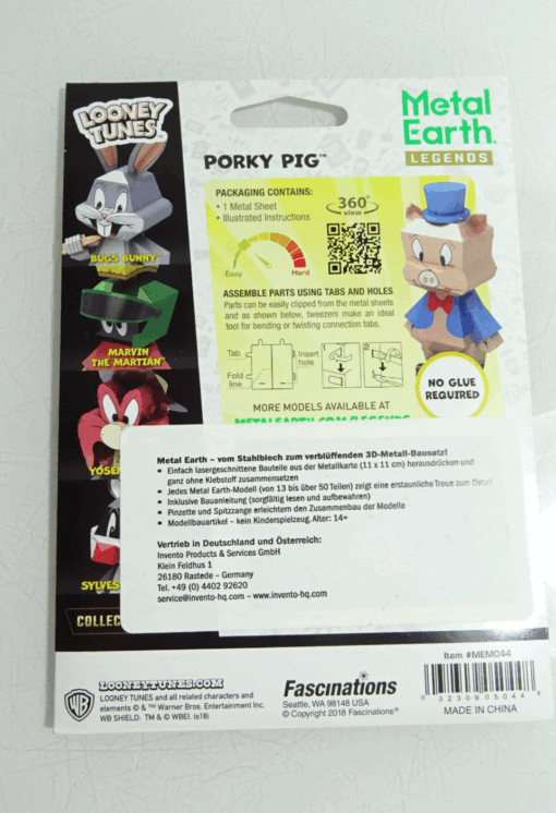 Fascinations Metal Earth Legends Bausatz 3 D Figur Porky Pig  in OVP AR8188 – Bild 3