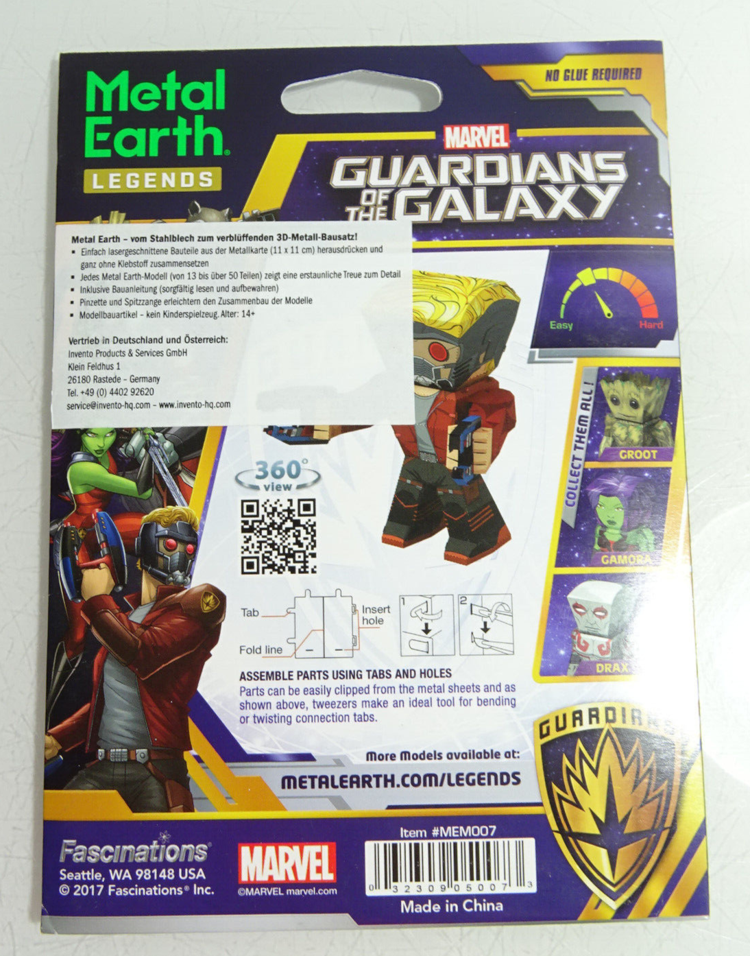 Fascinations Metall Earth Legends Bausatz 3 D Figur Star-Lord in OVP AR8185 – Bild 3