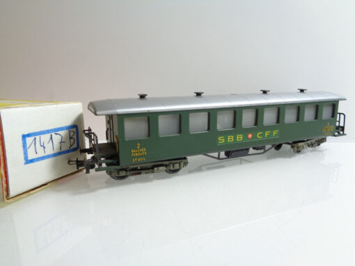 Fleischmann H0 1417 B Personenwagen 2.Kl. mit Beleuchtung der SBB in OVP JD3739