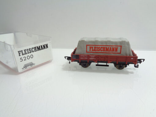 Fleischmann H0 5200 Niederbordwagen mit Plane der DB in OVP AR4189
