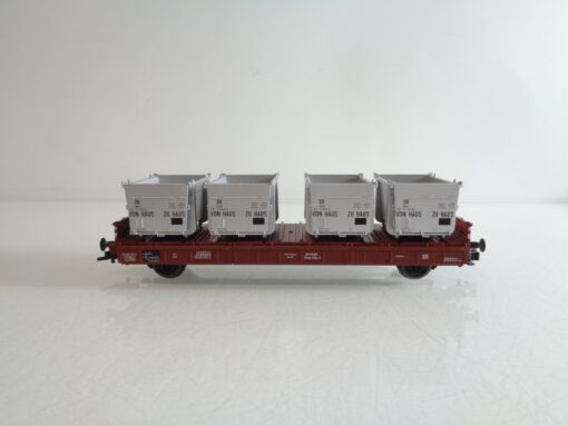 Fleischmann H0 5228 K Behältertragwagen Rmms mit 4x Eokrt der DB BH717 o.