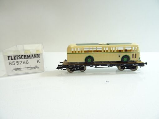 Fleischmann H0 85 5286 K AC Rungenwagen mit O-Bus der DB in OVP TF323