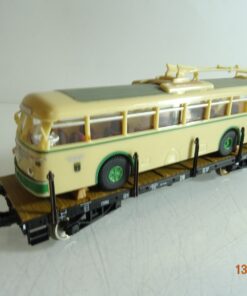 Fleischmann H0 85 5286 K Rungenflachwagen mit Oberleitungsbus der DB RR4537 o.