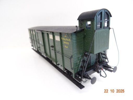 Friedl Spur 0 Messing Güterwagen 3achs. der K.Bay.Sts.B. in OVP JL3772 – Bild 4