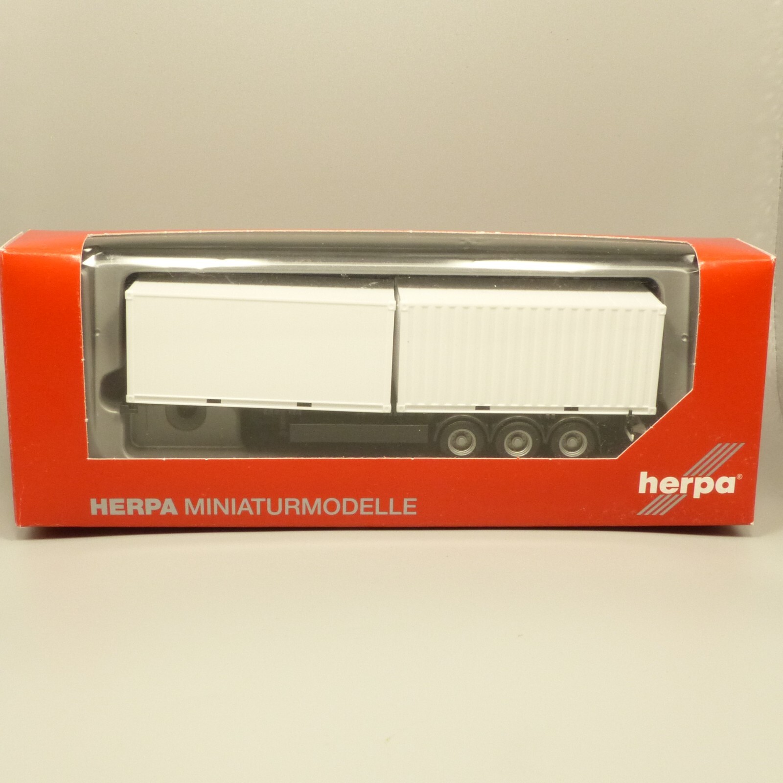 Herpa 1:87 076494-002 Containerauflieger 3-achs neutral in OVP EX4350 – Bild 4