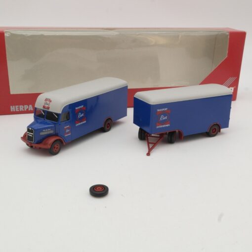 Herpa 1:87 150248 MAN 750L Koffer-Hängerzug Riwa Transporte in OVP QR6211