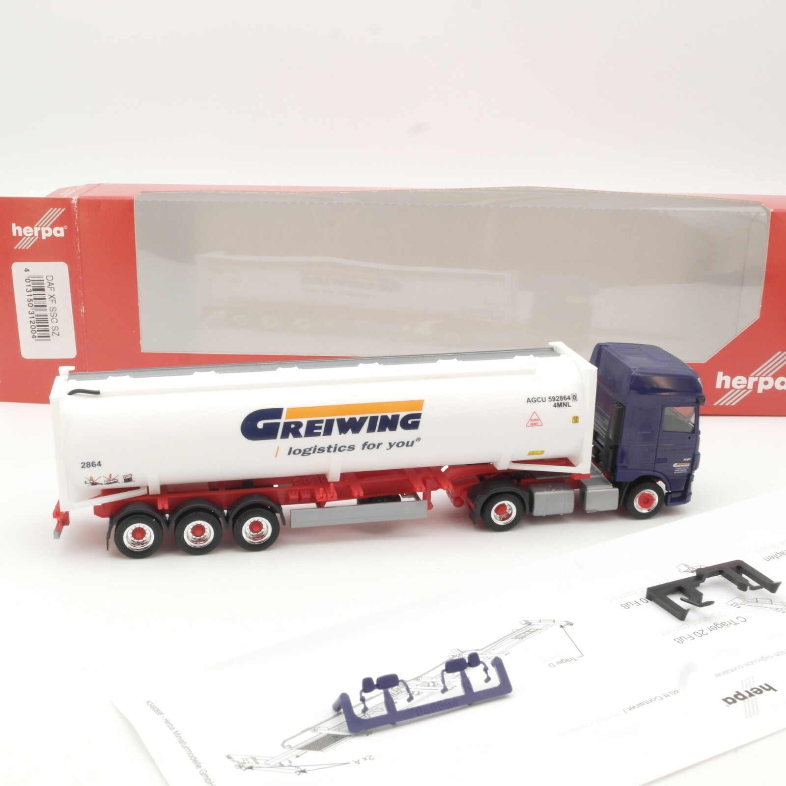 Herpa 1:87 312004 DAF XF SSC Sattelzug Greiwing in OVP QR7524 – Bild 3