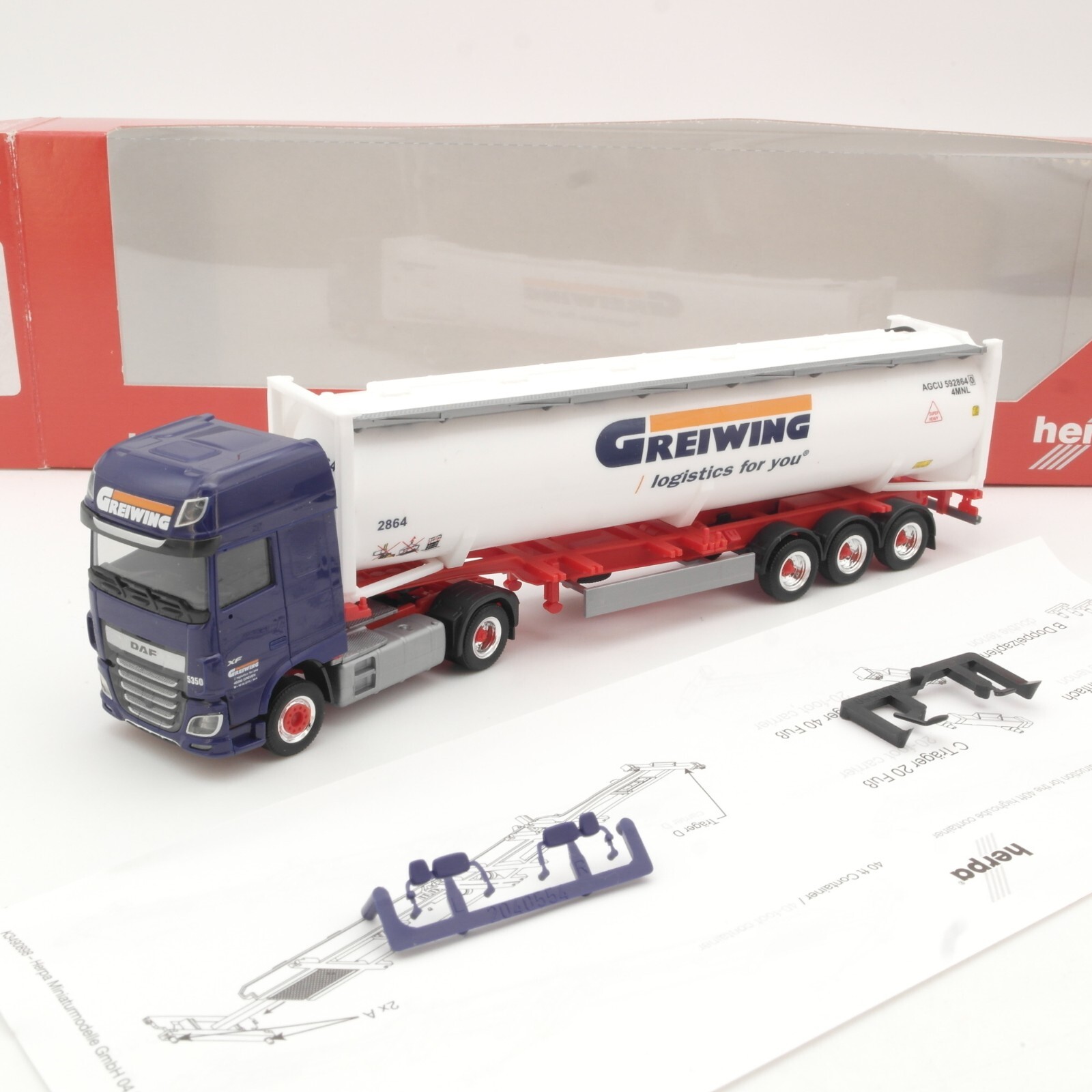 Herpa 1:87 312004 DAF XF SSC Sattelzug Greiwing in OVP QR7524