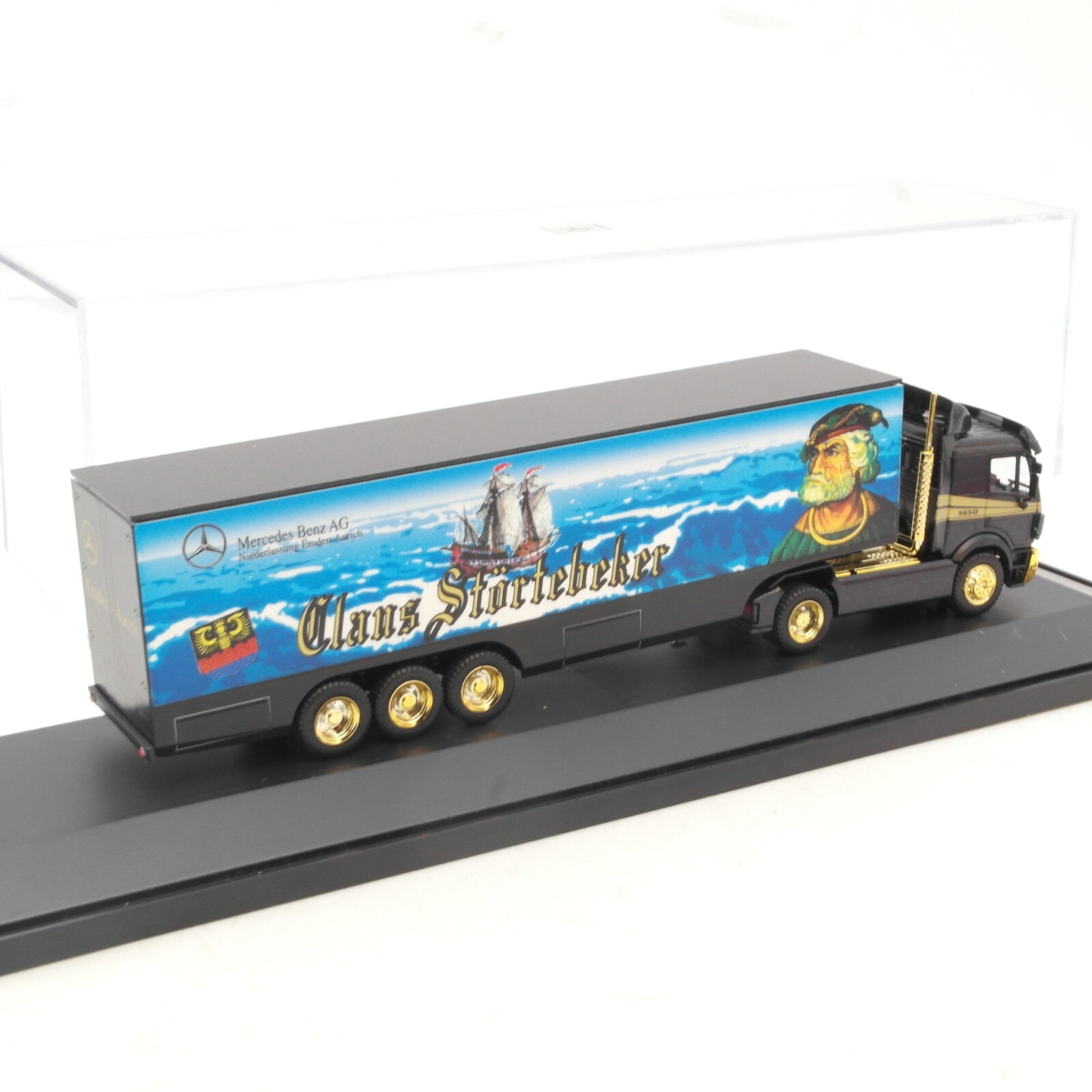 Herpa 1:87 MB SK 1850 Sattelzug Niederlassung Emden Aurich in PC Box RG1684 – Bild 3