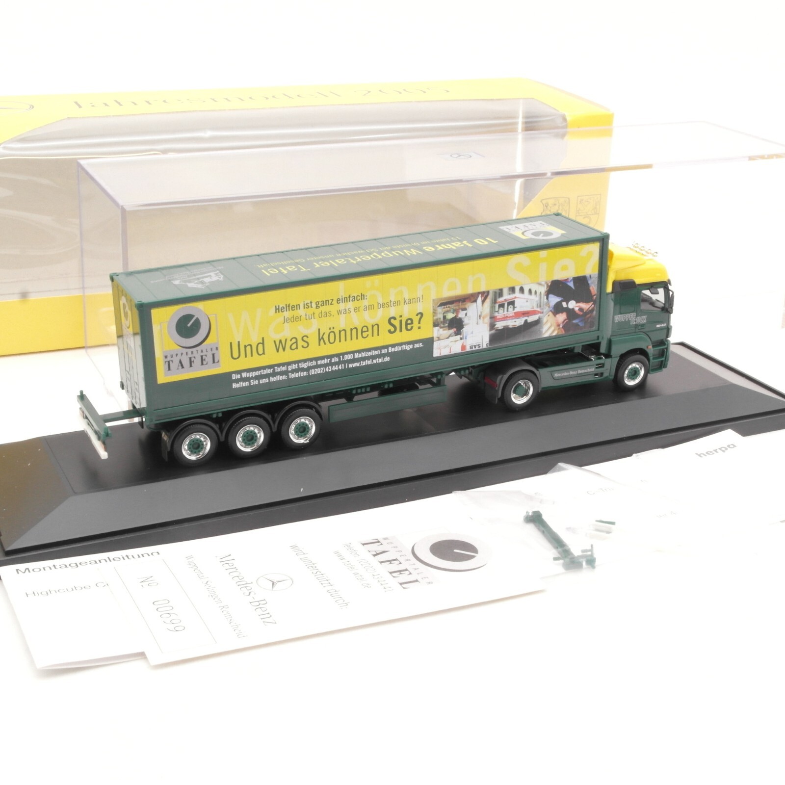 Herpa 1:87 MB Sattelzug Wuppertruck Tafel Jahresmodell 2005 in OVP RA6690 – Bild 3