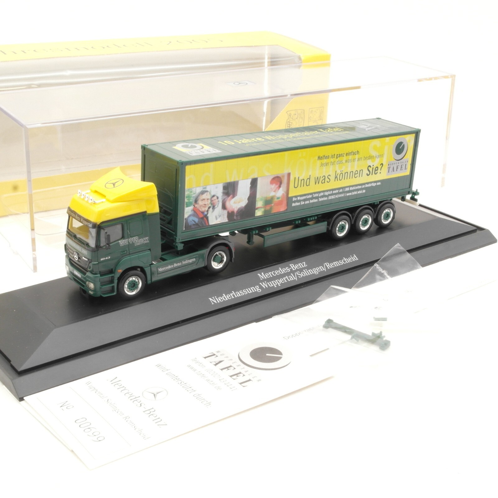 Herpa 1:87 MB Sattelzug Wuppertruck Tafel Jahresmodell 2005 in OVP RA6690