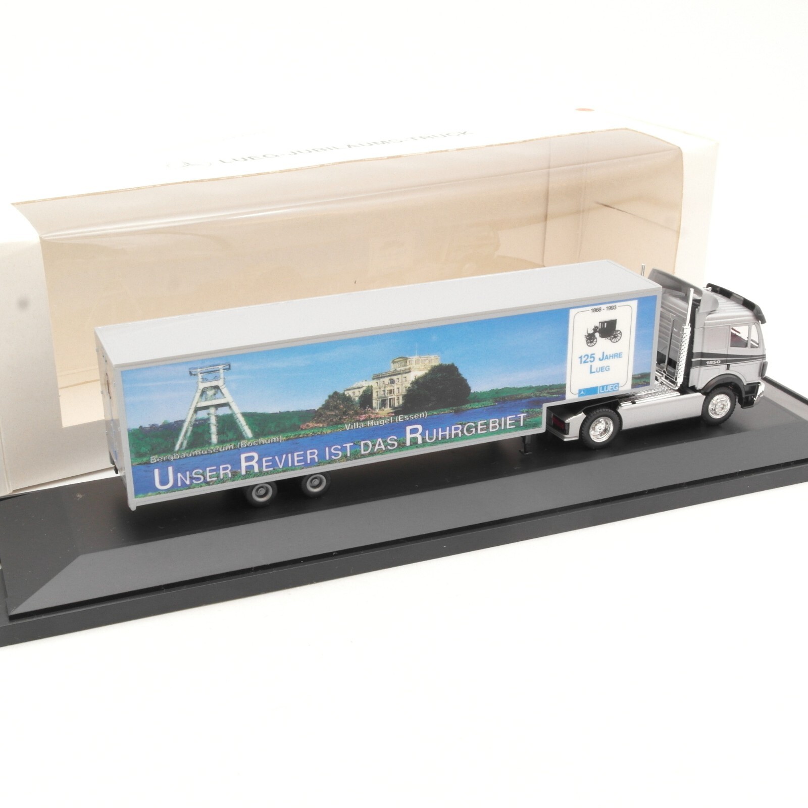 Herpa 1:87 SoMo MB 1850 Lueg Jubiläumstruck 125 Jahre Lueg in OVP RA8088 – Bild 3