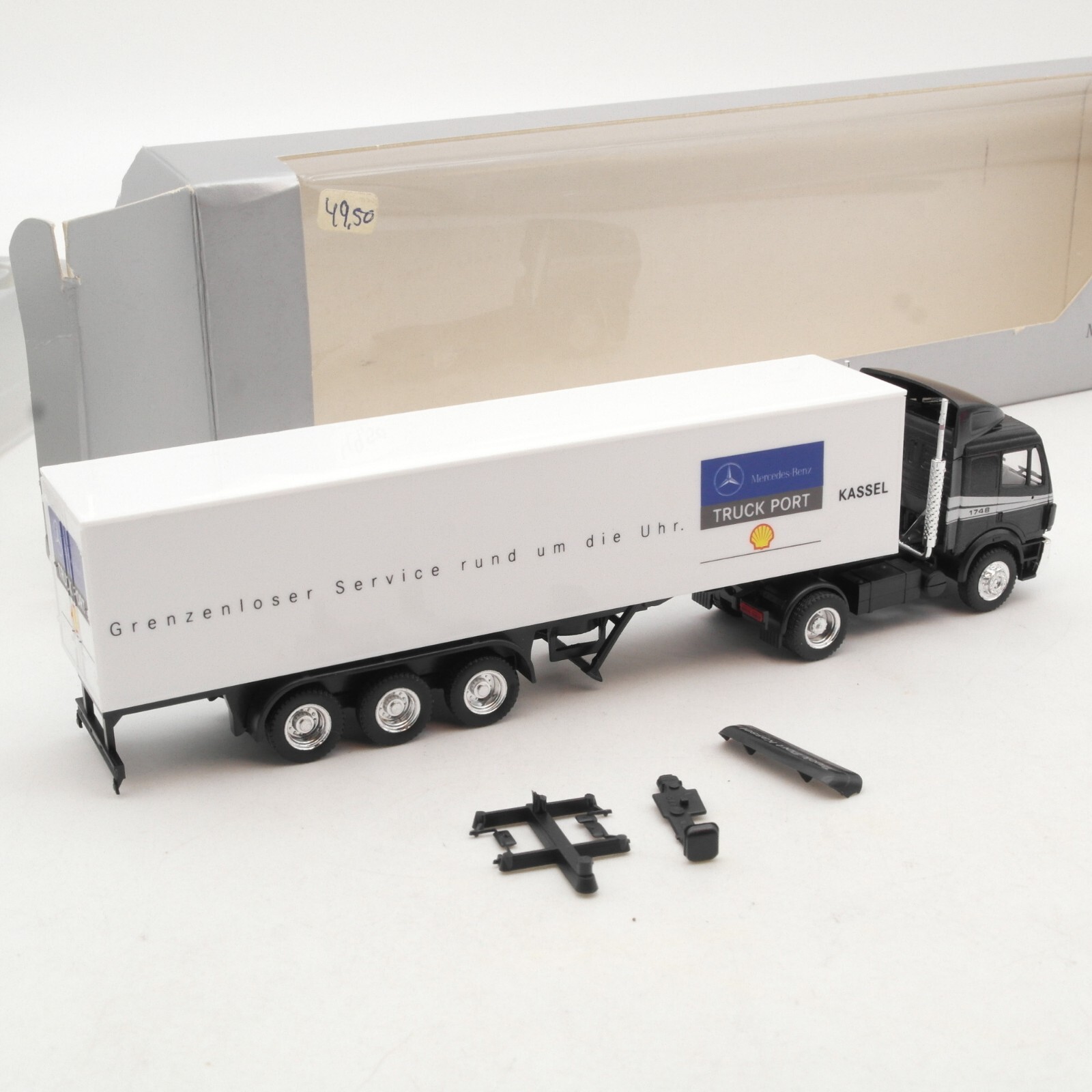 Herpa 1:87 Werbemodell MB SK Sattelzug Truck Port Kassel Shell in OVP RA7981 – Bild 3