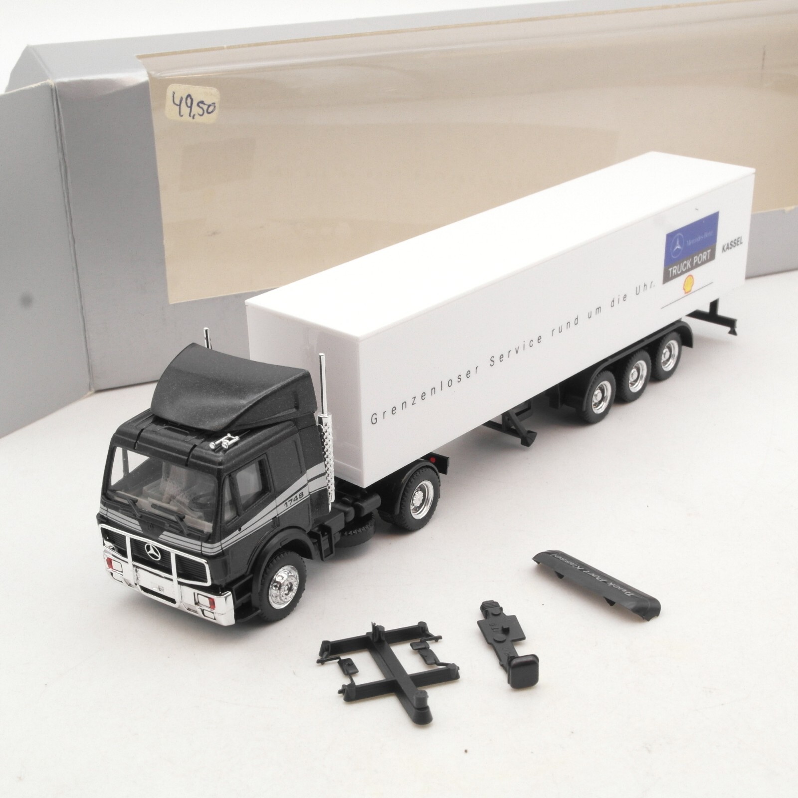 Herpa 1:87 Werbemodell MB SK Sattelzug Truck Port Kassel Shell in OVP RA7981