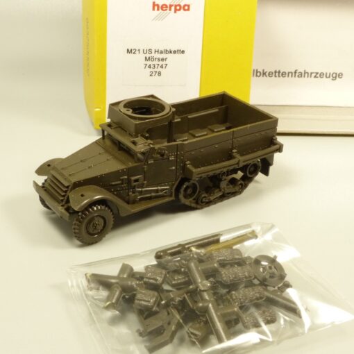 Herpa Minitanks 1:87 743747 278 M21 US Halbkette Mörser Militär in OVP EX7771