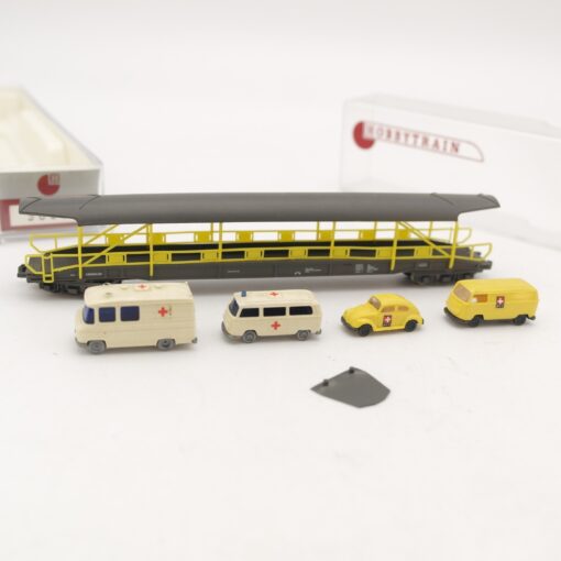 Hobbytrain N 30003 Autoverladewagen mit 4 Fahrzeugen der BLS in OVP RR2120 – Bild 3