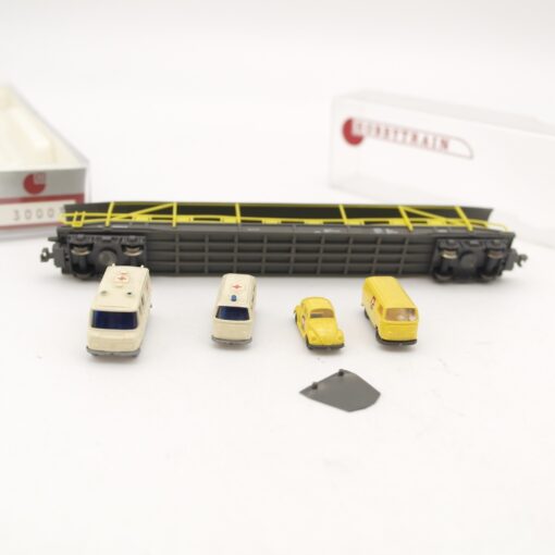 Hobbytrain N 30003 Autoverladewagen mit 4 Fahrzeugen der BLS in OVP RR2120 – Bild 4