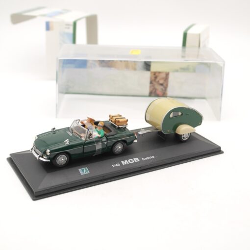 Hongwell 1:43 MGB Cabrio mit Wohnwagen in OVP RR2074