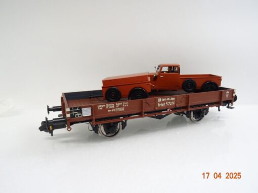 Hübner Spur 1 20471 d Niederbordwagen X 05 der DR mit Goliath + Hänger OVP JL186 – Bild 3