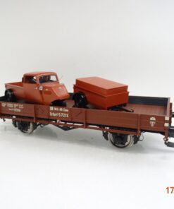 Hübner Spur 1 20471 d Niederbordwagen X 05 der DR mit Goliath + Hänger OVP JL186