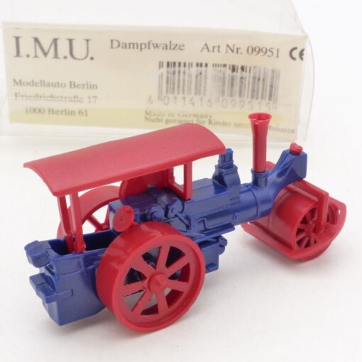 I.M.U. / IMU 1:87 Nr.: 09951 Dampfwalze blau/rot, in OVP EX1800 – Bild 3