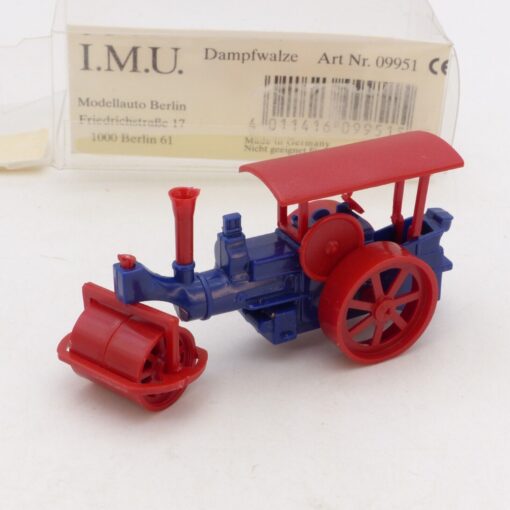 I.M.U. / IMU 1:87 Nr.: 09951 Dampfwalze blau/rot, in OVP EX1800