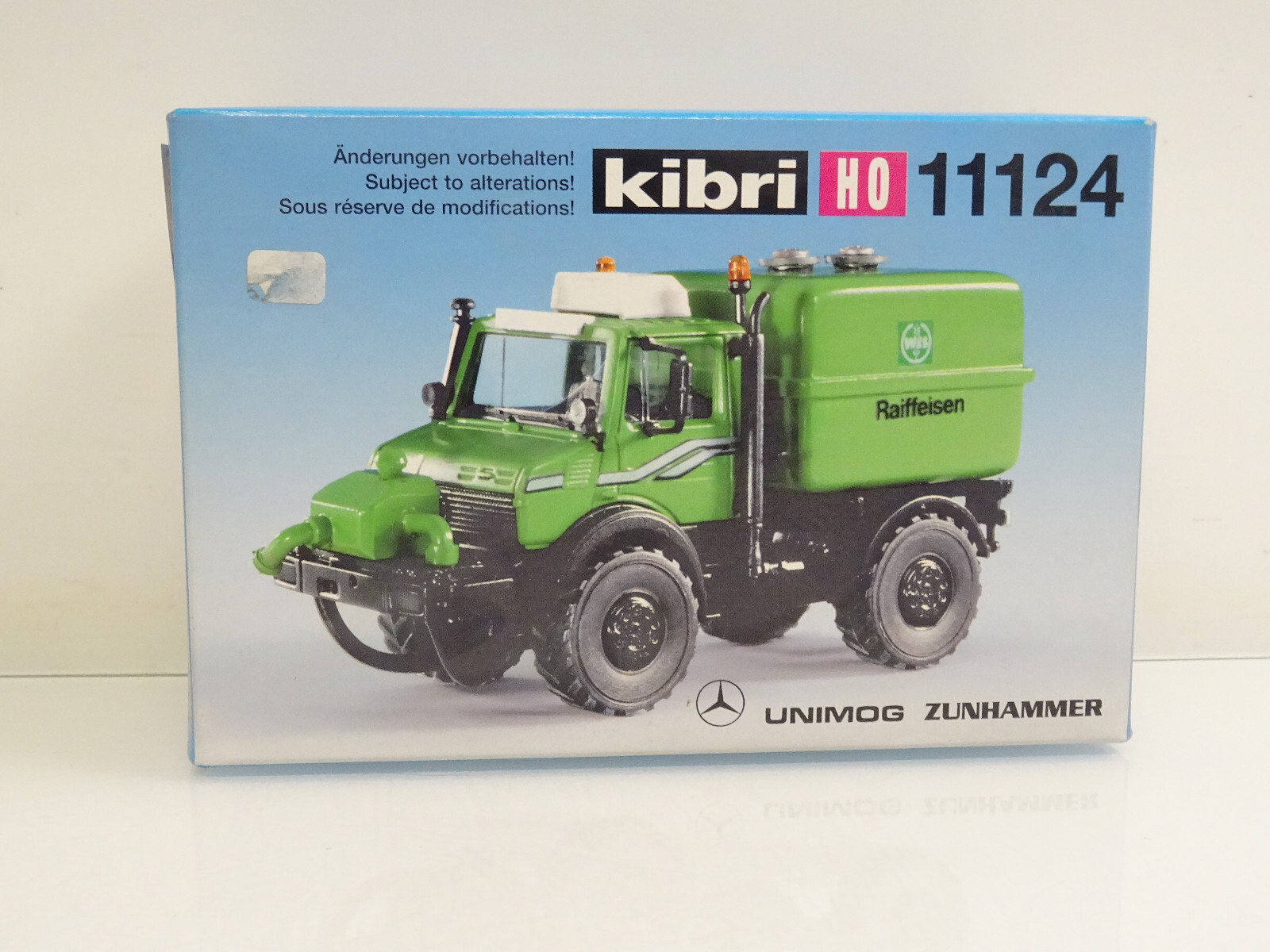 Kibri H0 11124 Bausatz Unimog mit Gülletank neuwertig in OVP LE4123