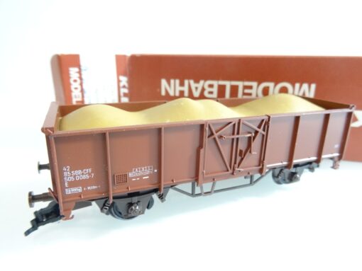 Klein Modellbahn H0 3099 offener Güterwagen mit Ladung in OVP RR1070