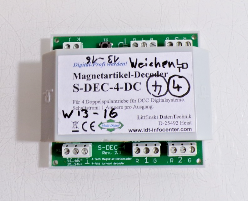LDT S-DEC-4-DC Magnetartikel-Decoder mit Gehäuse siehe Foto PK2858 o.