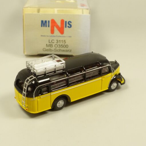 Lemke Minis 1:160 LC3115 MB O3500 Überlandbus Gelb-Schwarz in OVP EX6203 – Bild 3