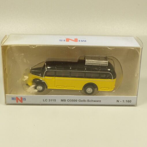 Lemke Minis 1:160 LC3115 MB O3500 Überlandbus Gelb-Schwarz in OVP EX6203 – Bild 4