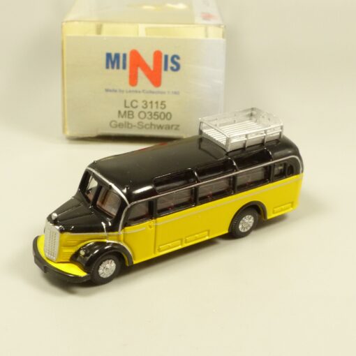 Lemke Minis 1:160 LC3115 MB O3500 Überlandbus Gelb-Schwarz in OVP EX6203