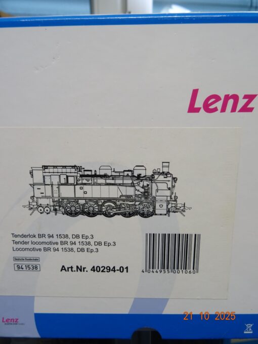 Lenz Spur 0 40294-01 Dampflok BR 94 1538 der DB Digital Sound in OVP JL3749 – Bild 14